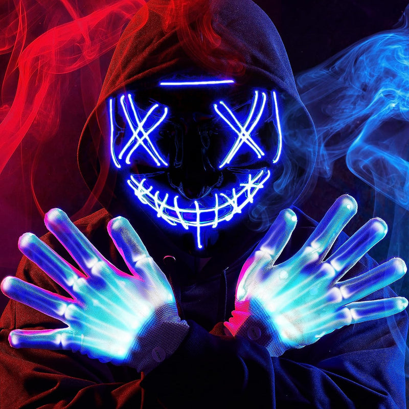 JOYIN Halloween Led Mask Light up Scary Mask and Gloves for Halloween Cosplay Costume and Party Supplies  Joyin Inc.   