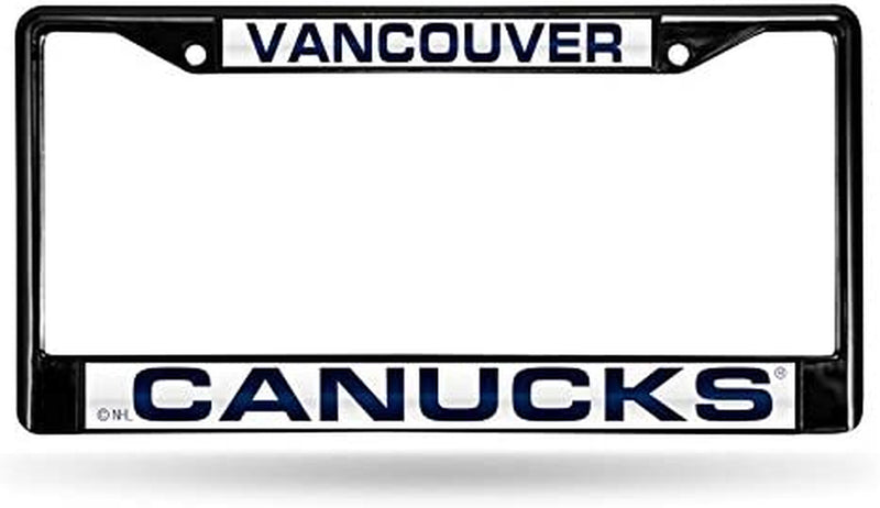 Rico Industries NHL Black Laser Cut Chrome Frame 12" X 6" Black Laser Cut Chrome Frame - Car/Truck/Suv Automobile Accessory Sporting Goods > Outdoor Recreation > Winter Sports & Activities Rico Industries Vancouver Canucks  