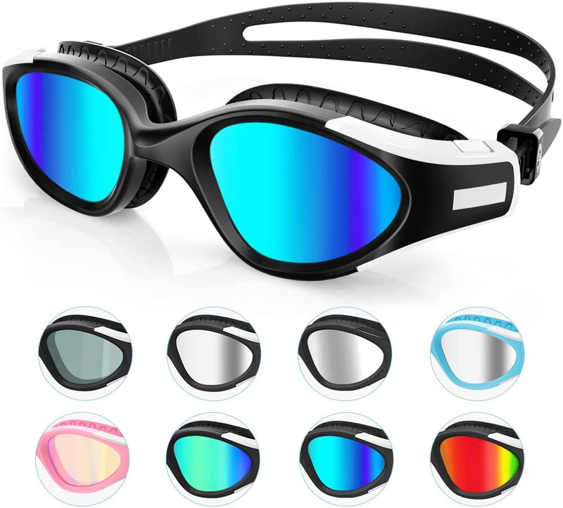 Findway Swim Goggles, Polarized Swimming Goggles Anti-Fog UV Full Protection No Leaking Wide Vision Adult Men Women Youth Sporting Goods > Outdoor Recreation > Boating & Water Sports > Swimming > Swim Goggles & Masks findway Black White Fram Brown Blue Lens  