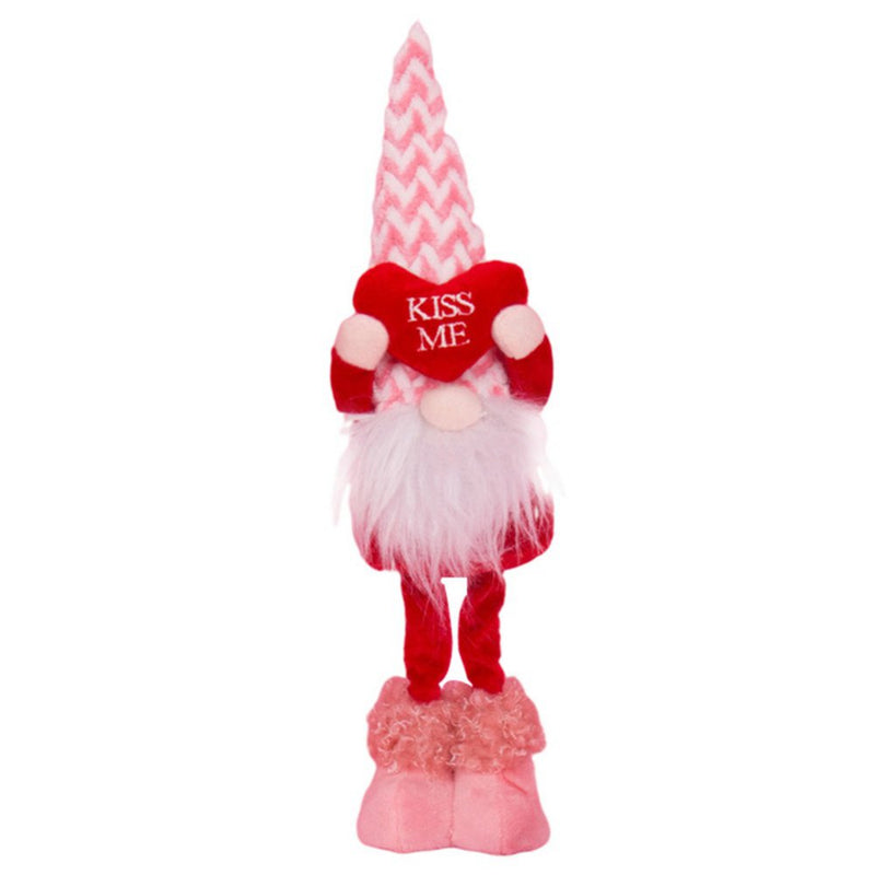 Love Faceless Gnome Handmade Table Ornament Dwarf Doll Valentine'S Present Valentine'S Day Decoration Home & Garden > Decor > Seasonal & Holiday Decorations Ardorlove 3.94*2.36*13.78" B1 