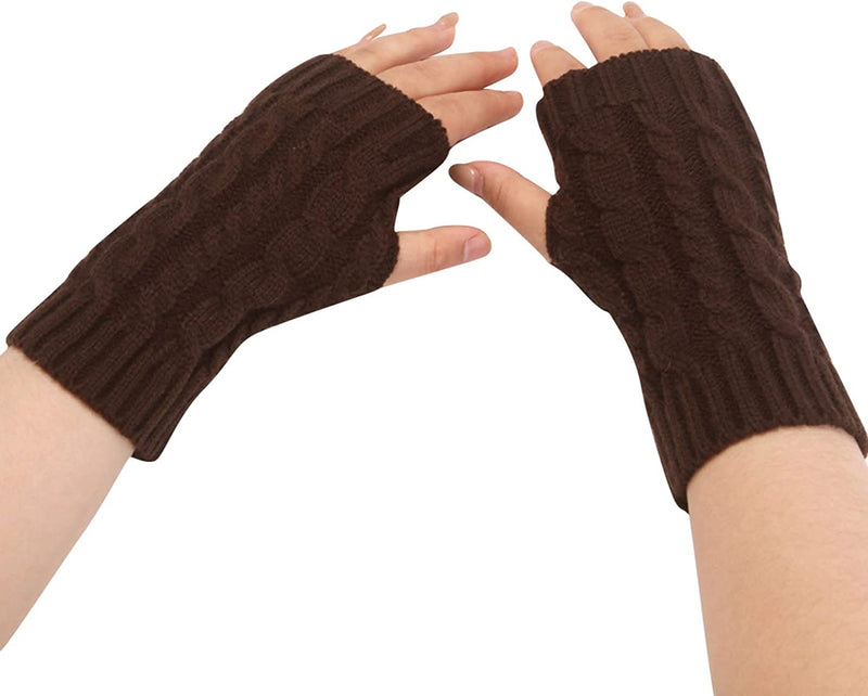 Mittens for Women Cold Weather Insulated Women Fashion Knitted Plush Twist Windproof Warm Ski Gloves Mittens Men Sporting Goods > Outdoor Recreation > Boating & Water Sports > Swimming > Swim Gloves Bmisegm Coffee One Size 