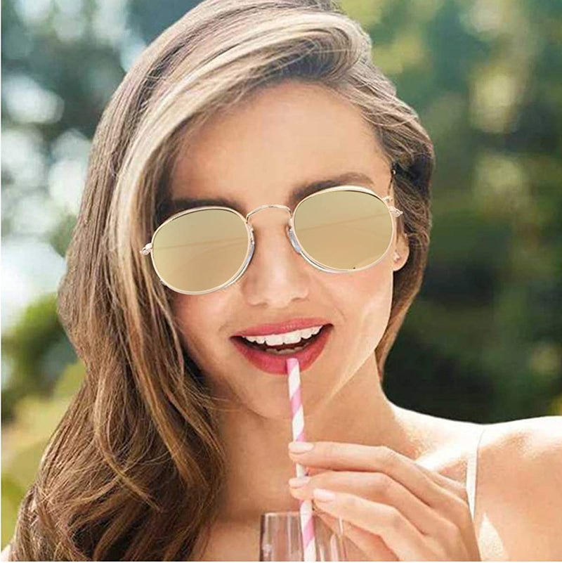 SOIMISS 2Pcs Stylish Sunglasses Circular Frame Eyeglasses Chic Eyewear Man Woman Sunglasses Party Glasses Sporting Goods > Outdoor Recreation > Cycling > Cycling Apparel & Accessories SOIMISS   