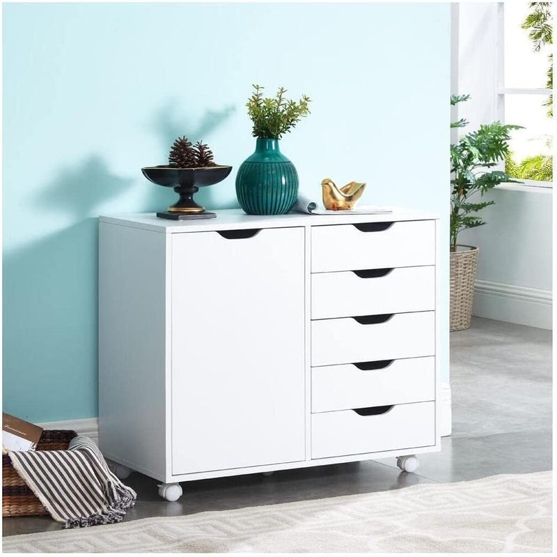 Naomi Home Office File Cabinets Wooden File Cabinets for Home Office Lateral File Cabinet Wood File Cabinet Mobile File Cabinet Mobile Storage Cabinet Filing Storage Drawer White/5 Drawer Home & Garden > Household Supplies > Storage & Organization Naomi Home White 5 Drawer with Shelf 