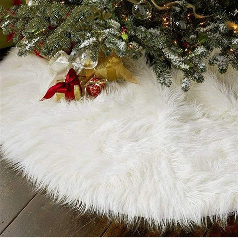 Christmas Tree Plush Skirt Holiday Tree Ornaments round Snow White Xmas Tree Skirt Mat Base Cover for Merry Christmas Decor & New Year Party Holiday Home Decorations, 48Inch Home & Garden > Decor > Seasonal & Holiday Decorations > Christmas Tree Skirts Kernelly 31"  