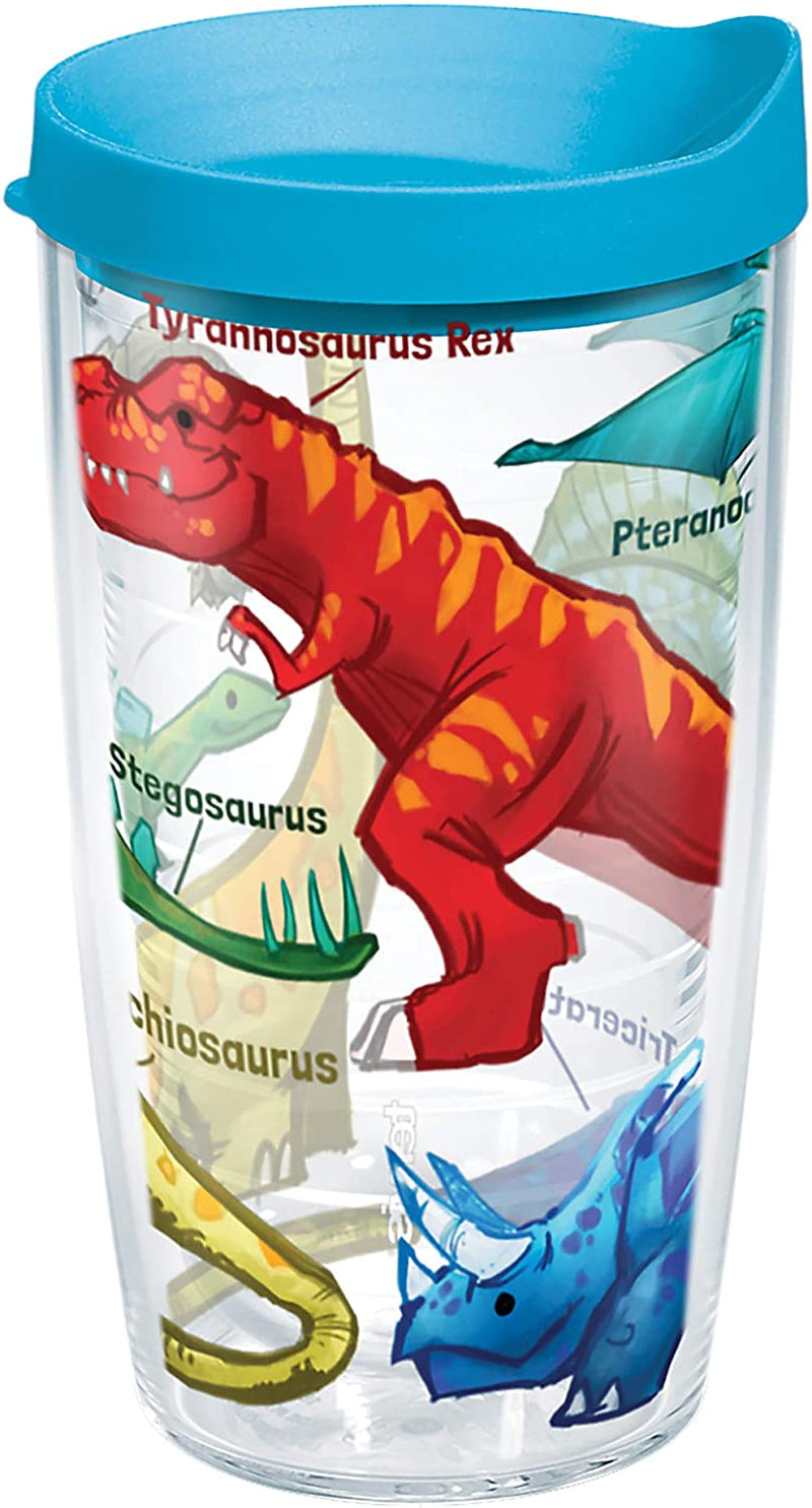 Tervis Made in USA Double Walled Dinosaurs Insulated Tumbler Cup Keeps Drinks Cold & Hot, 16Oz, Clear Home & Garden > Kitchen & Dining > Tableware > Drinkware Tervis Light Blue Lid 16oz 