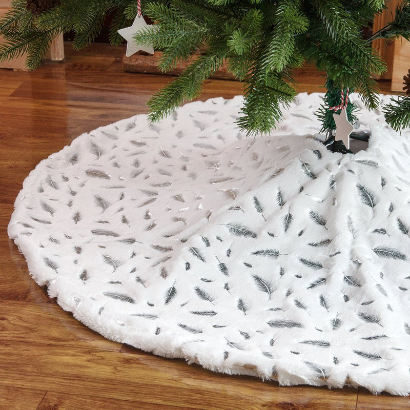 Coolmade 35" Faux Fur Christmas Tree Skirt Ornament Diameter Christmas Decoration New Year Party Supply, Gold Home & Garden > Decor > Seasonal & Holiday Decorations& Garden > Decor > Seasonal & Holiday Decorations YINGQING TRADE LIMITED 48" Silver 