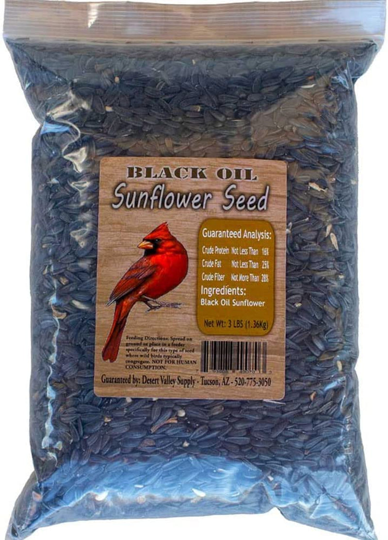 Desert Valley Premium Black Oil Sunflower Seeds - Wild Bird - Wildlife Food, Cardinals, Squirrels, Doves & More (3-Pounds) Animals & Pet Supplies > Pet Supplies > Bird Supplies > Bird Food Desert Valley Supply   