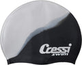 Cressi Silicone Patterned Junior Swimming Cap - Comfortable, Stylish, and Easy to Wear Sporting Goods > Outdoor Recreation > Boating & Water Sports > Swimming > Swim Caps Cressi Black/Silver Uni 