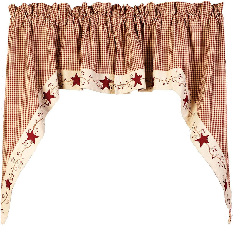 Stars and Berries 63" Curtain Panels Home & Garden > Decor > Window Treatments > Curtains & Drapes The Country House Collection Cotton 72 in x 36 in (Wide x Long) 