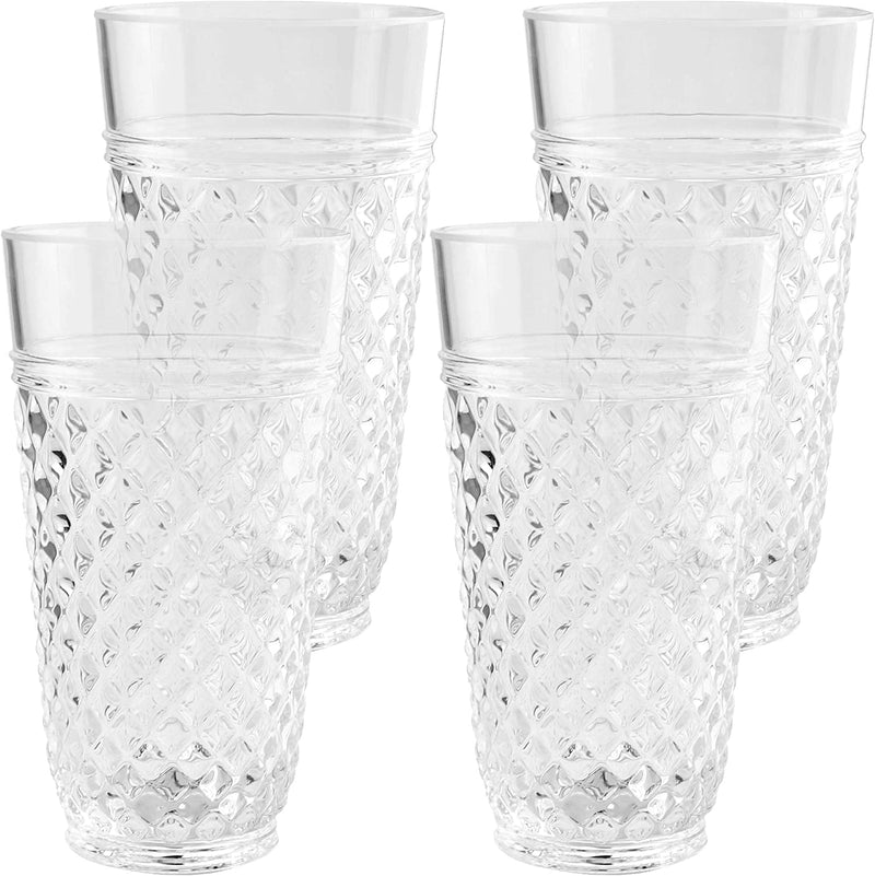 PG Drinkware Collection-Premium Quality Super Clear Acrylic 14Oz Plastic Water Tumblers - Set 4 Home & Garden > Kitchen & Dining > Tableware > Drinkware PG Hi-Ball Style  