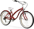 Firmstrong Bella Classic Single Speed Beach Cruiser Bicycle Sporting Goods > Outdoor Recreation > Cycling > Bicycles Firmstrong Burgundy 26" / 1-Speed 