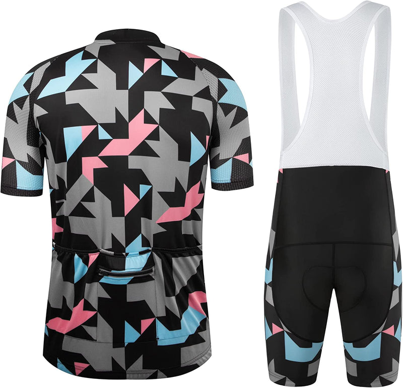 Coconut Ropamo CR Men'S Cycling Jersey Set Road Bike Jersey Zipper Pocket Bib Shorts with 4D Padded Cycling Clothing Set Sporting Goods > Outdoor Recreation > Cycling > Cycling Apparel & Accessories Coconut Ropamo   