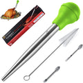JY COOKMENT Stainless Steel Turkey Baster Baster Syringe for Cooking Meat Injector Set with 2 Marinade Needles 1 Cleaning Brush for Home Baking Kitchen Tool Home & Garden > Kitchen & Dining > Kitchen Tools & Utensils JY OUTDOOR Green  