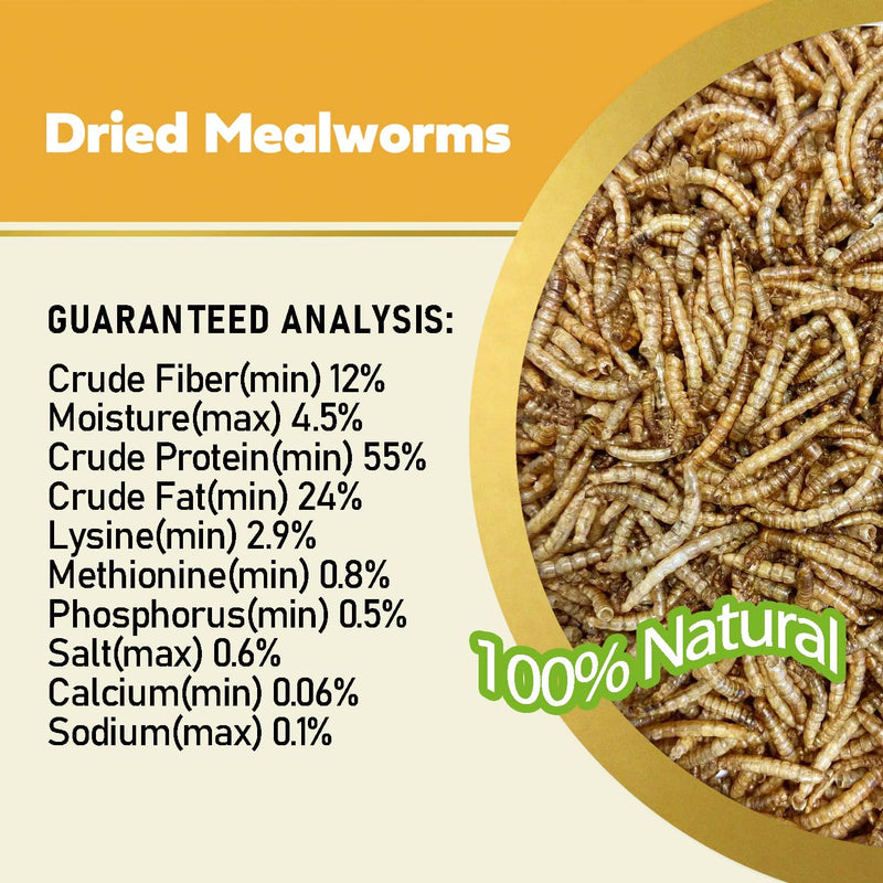 Adaman Dried Mealworms -5 LBS- 100% Natural Non GMO High Protein Mealworms - Bulk Mealworms for Wild Birds, Chicken Treats, Hamster Food, Gecko Food, Turtle Food, Lizard Food Animals & Pet Supplies > Pet Supplies > Bird Supplies > Bird Food Adaman   