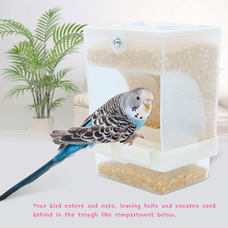 Rypet 2 PCS No-Mess Bird Feeder - Integrated Parrot Automatic Feeder for Small to Medium Birds Seed Food Container