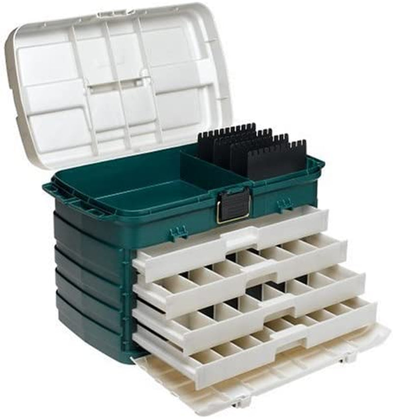 Plano 4-Drawer Tackle Box Green Metallic/Silver ,One Size Sporting Goods > Outdoor Recreation > Fishing > Fishing Tackle Dreme Corp   