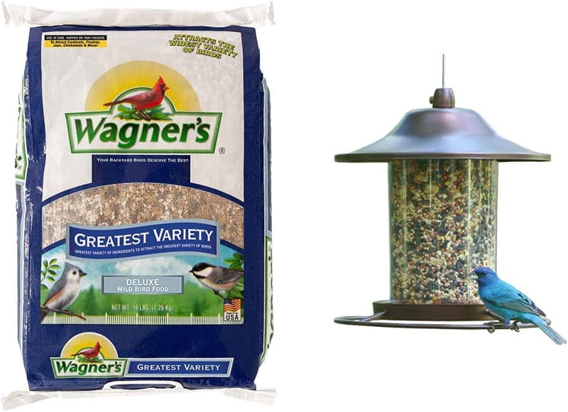 Wagner'S 62059 Greatest Variety Blend Wild Bird Food, 16-Pound Bag Animals & Pet Supplies > Pet Supplies > Bird Supplies > Bird Food Wagner's Bird Food + Wild Bird Feeder 16-Pound Bag 