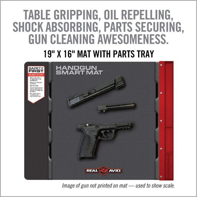 Real Avid Handgun Smart Mat - 19X16", Universal Pistol, Glock, 1911, and M&P (Select Your Style) Gun Cleaning Mat, Red Parts Tray Sporting Goods > Outdoor Recreation > Winter Sports & Activities Real Avid   