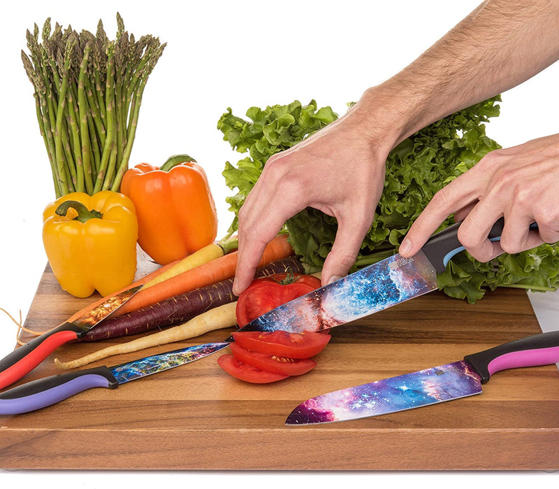 Cosmos Kitchen Knife Set in Gift Box - Color Chef Knives - Cooking Gifts for Husbands and Wives, Unique Wedding Gifts for Couple, Birthday Gift Idea for Men, Housewarming Gift New Home for Women Home & Garden > Kitchen & Dining > Kitchen Tools & Utensils > Kitchen Knives Chef's Vision   