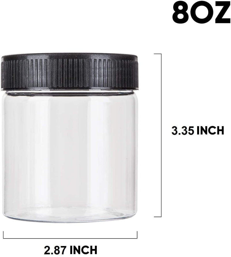 8Oz Plastic Jars with Lids, Accguan Airtight Container for Food Storage, Clear Plastic Jars Ideal for Dry Food, Peanut Butter, Honey and Jam Storage, Set of 20 Home & Garden > Decor > Decorative Jars Accguan   