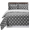 8PC Bloomingdale Navy and White California King Size Bed in a Bag Set Include: 3Pc Duvet Cover Set + 4Pc Sheet Set+ 1Pc down Alternative Comforter Home & Garden > Linens & Bedding > Bedding > Quilts & Comforters sheetsnthings Grey/White King 