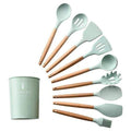 9/10/12pcs Silicone Cooking Utensils Set Home & Garden > Kitchen & Dining > Kitchen Tools & Utensils KOL DEALS CN GREEN 10PCS-B 