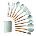 9/10/12pcs Silicone Cooking Utensils Set Home & Garden > Kitchen & Dining > Kitchen Tools & Utensils KOL DEALS CN GREEN 12PCS 