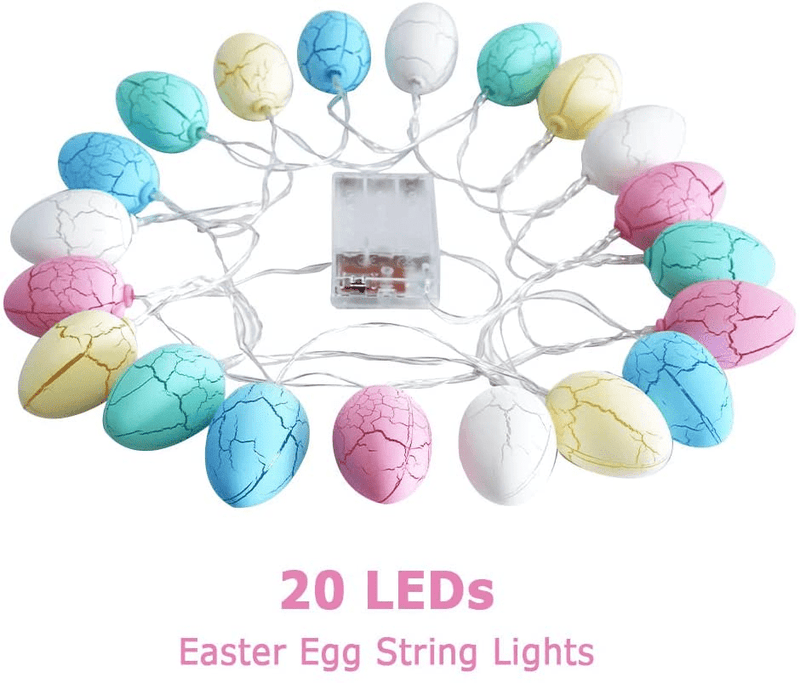 9.84Ft 20 Leds Easter Egg String Lights Battery Operated, Multicolor Easter Egg Shape Fairy Lights for Easter Decorations, Spring Party Indoor and Outdoor Home Party (Batteries Not Included) Home & Garden > Decor > Seasonal & Holiday Decorations JYSHC   
