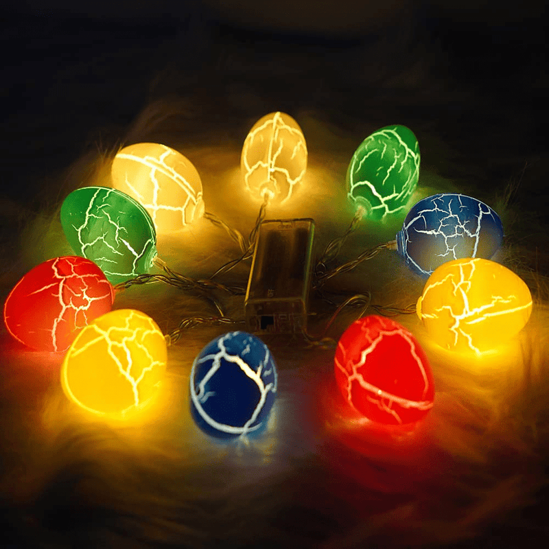 9.84Ft 20 Leds Easter Egg String Lights Battery Operated, Multicolor Easter Egg Shape Fairy Lights for Easter Decorations, Spring Party Indoor and Outdoor Home Party (Batteries Not Included) Home & Garden > Decor > Seasonal & Holiday Decorations JYSHC 10 led  