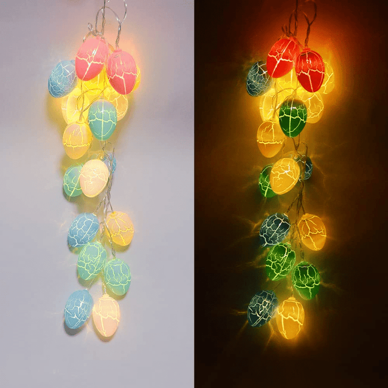 9.84Ft 20 Leds Easter Egg String Lights Battery Operated, Multicolor Easter Egg Shape Fairy Lights for Easter Decorations, Spring Party Indoor and Outdoor Home Party (Batteries Not Included) Home & Garden > Decor > Seasonal & Holiday Decorations JYSHC 20 led  
