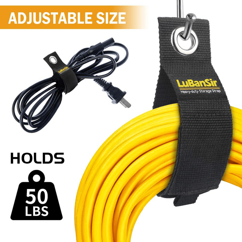 9 Pack Extension Cord Holder Organizer, Heavy Duty Storage Straps Fit with Garage Hooks and Pool Hose Hangers by LuBanSir Hardware > Hardware Accessories > Tool Storage & Organization LuBanSir   
