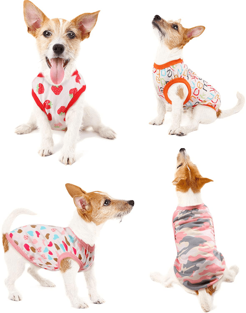 9 Pieces Dog T-Shirt Puppy Shirts Cute Print Pet Dog Shirt Small Dog Clothes Summer Pet Shirt Doggie Vest for Small Dogs Pets Puppy Kitten (Medium) Animals & Pet Supplies > Pet Supplies > Cat Supplies > Cat Apparel Geyoga   
