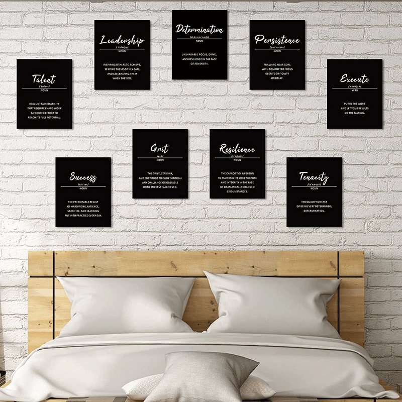 9 Pieces Inspirational Phrases Wall Art Prints Motivational Sayings Quote Posters Positive Prints Decorations for Teens Adults Living Room Office Classroom College Decoration, Unframed, 8 x 10 Inch