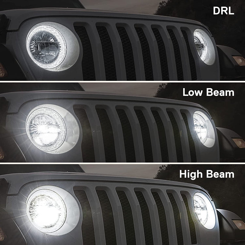 9" round LED Headlights Replacement for Jeep Wrangler JL Gladiator JT 2018+ [DOT] [Black-Finish] [HALO DRL] [Plug N Play] [IP67 Waterproof] Compatible with Jeep Wrangler JL Gladiator Accessories Sporting Goods > Outdoor Recreation > Winter Sports & Activities ONLINE LED STORE   