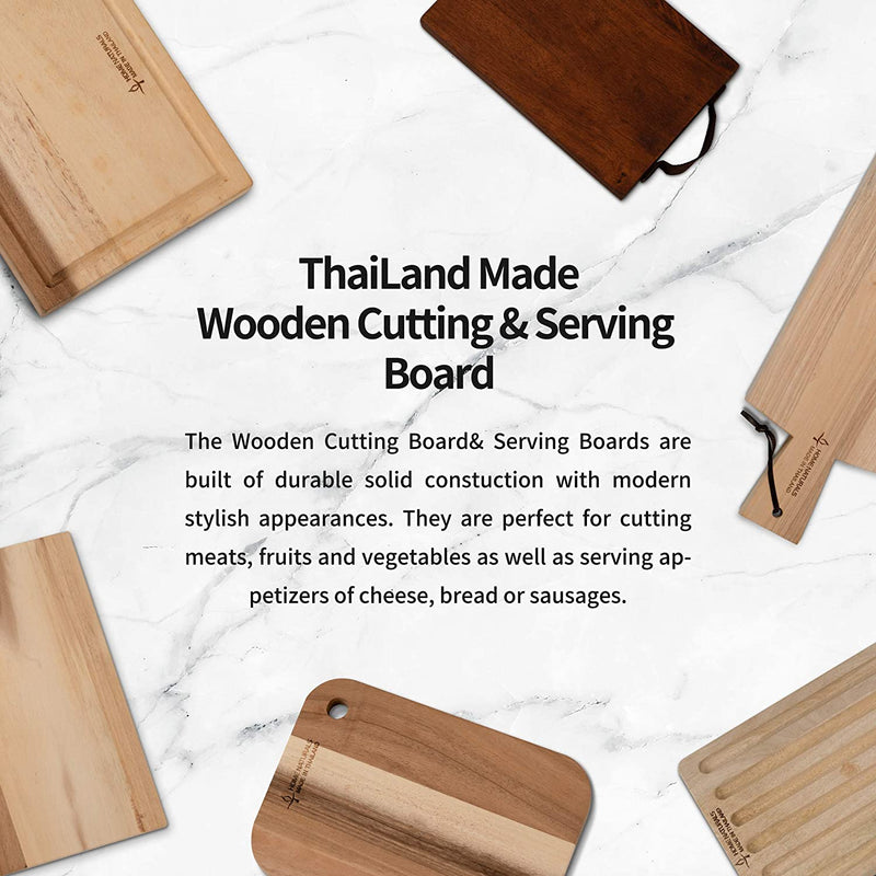 Home Naturals Cutting Board - Acacia Wood Chopping, Cheese, Charcuterie Block with Side Handle - Kitchen Cooking Tools - Hard & Thick Wooden Food Prep & Serving Tray - 15 X 10.2 X 1 In Home & Garden > Kitchen & Dining > Kitchen Tools & Utensils Home Naturals   