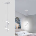13W Modern Spiral Led Pendant Light Fixture, Cold White 5500K Minimalist Integrated LED Hanging Lamp, Adjustable Hanging Island Light Fixture for Bedroom Living Room Kitchen Sink, 1 Pack (Black)