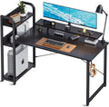 ODK Computer Desk with Storage Shelves and Monitor Stand, 47 Inch Writing Desk with Bookshelf, Reversible Study Table for Home Office, Small Space Bedroom, Black Home & Garden > Household Supplies > Storage & Organization ODK Black 47 Inch 