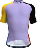 Lo.Gas Cycling Jersey Men Short Sleeve Bike Biking Shirts Full Zip with Pockets Road Bicycle Clothes Sporting Goods > Outdoor Recreation > Cycling > Cycling Apparel & Accessories Lo.gas 07 Purple Large 