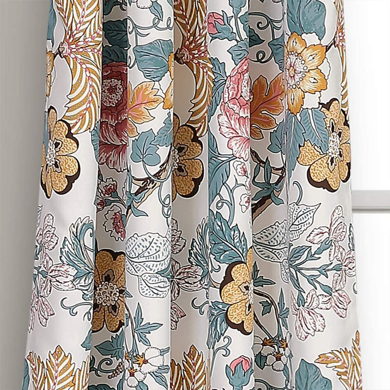 Lush Decor, Blue and Yellow Sydney Curtains | Floral Garden Room Darkening Window Panel Set for Living, Dining, Bedroom (Pair), 108” X 52 L Home & Garden > Decor > Window Treatments > Curtains & Drapes Lush Decor   