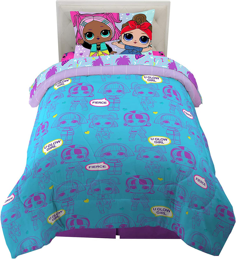 Franco Kids Bedding Super Soft Microfiber Comforter and Sheet Set, 4 Piece Twin Size, LOL Surprise Home & Garden > Linens & Bedding > Bedding Franco Manufacturing Company Inc   