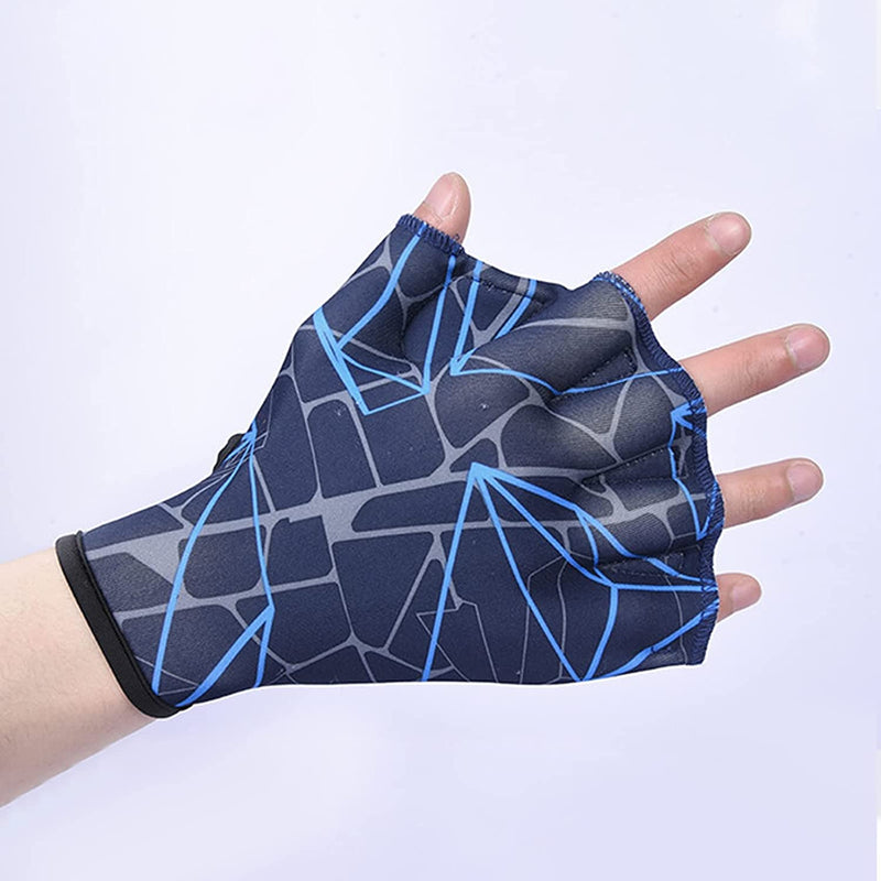 Porfeet Swim Gloves Aquatic Fitness Water Resistance Training, Elastic Swimming Hand Fins Flippers Finger Webbed Gloves Paddle Water Supply Accessories