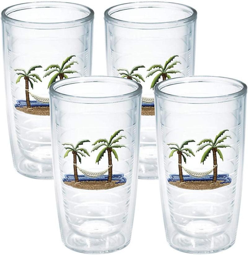 TERVIS Tumbler, 16-Ounce, "Palm Trees and Hammock", 2-Pack , Clear - 1035967 Home & Garden > Kitchen & Dining > Tableware > Drinkware Tervis Unlidded 16oz - 4pk 