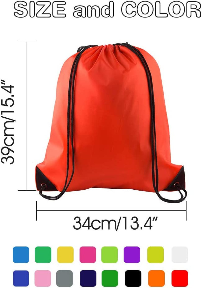 KUUQA 20 Pcs Drawstring Backpack Sport Bags String Bag Sack Cinch Gym Backpack Bulk for School Gym Sport or Traveling，Colorful