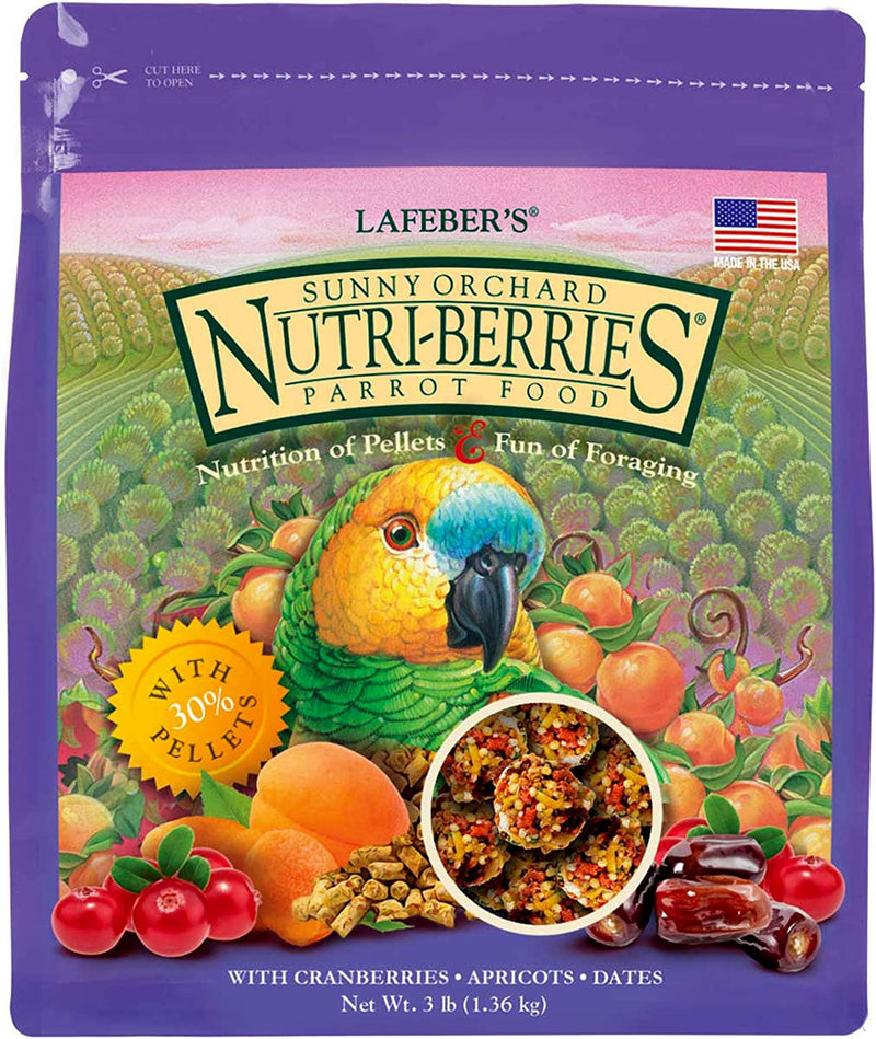 Lafeber Tropical Fruit Nutri-Berries Pet Bird Food, Made with Non-Gmo and Human-Grade Ingredients, for Parrots, 3 Lb Animals & Pet Supplies > Pet Supplies > Bird Supplies > Bird Food LAFEBER'S Sunny Orchard 3 Pound (Pack of 1) 