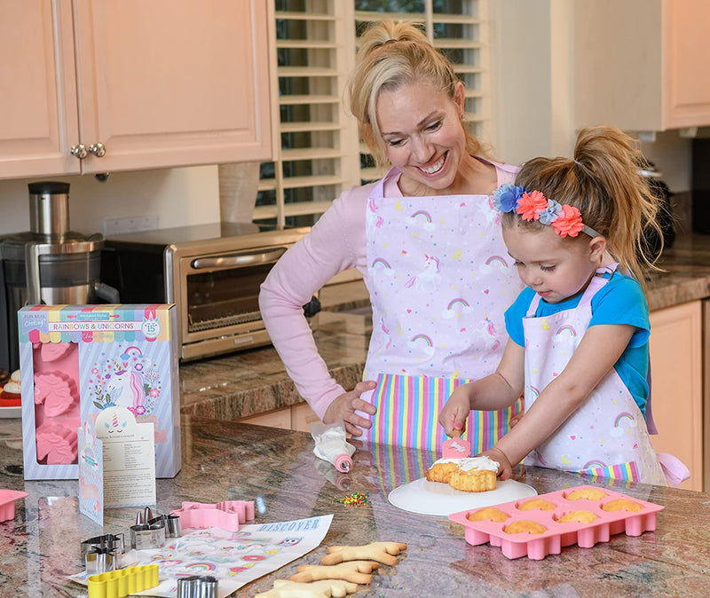 Handstand Kitchen Rainbows and Unicorns 15-Piece Ultimate Baking Party with Recipes Home & Garden > Kitchen & Dining > Cookware & Bakeware Handstand Kids, LLC   