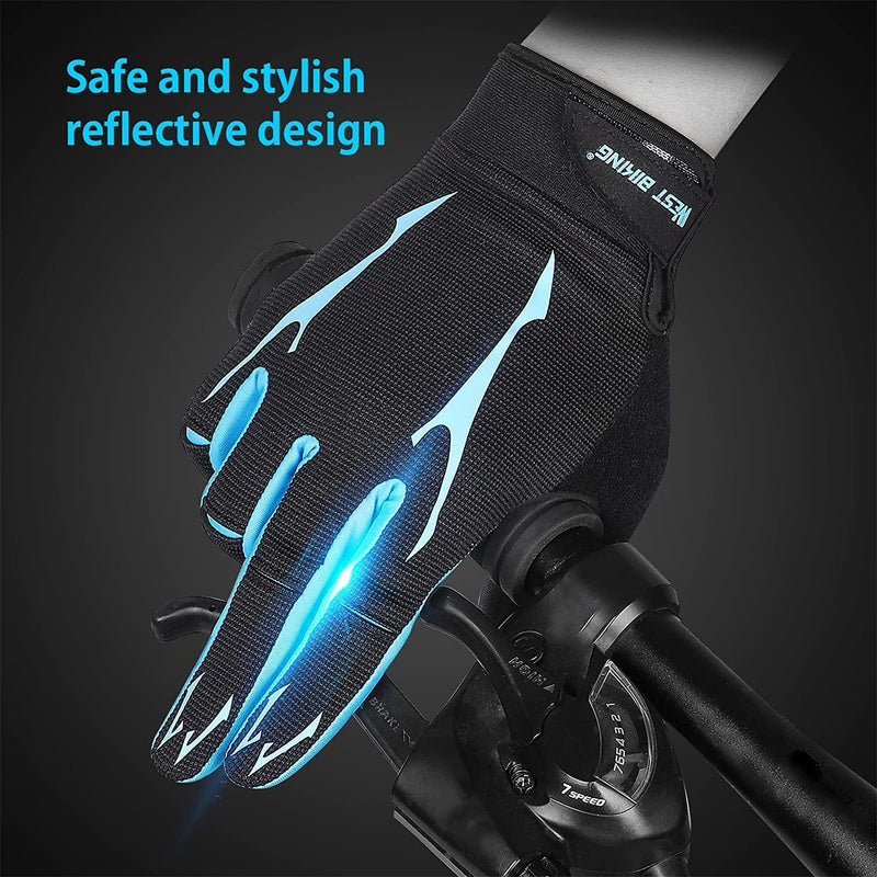 Mountain Bike Gloves Full Finger Touch Screen Gloves Anti-Skid Cycling Gloves Wear-Resistant Breathable Women and Men Gel Palm Mittens Shock-Absorbing MTB Gloves Road Bicycle Gloves Sporting Goods > Outdoor Recreation > Boating & Water Sports > Swimming > Swim Gloves MengK   