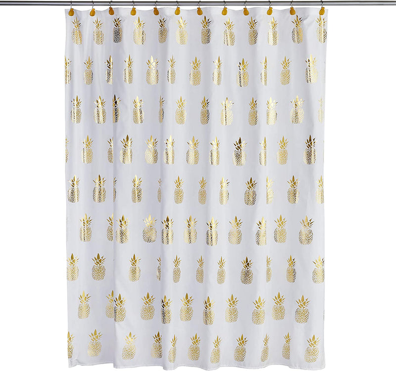 SKL Home by Saturday Knight Ltd. Gilded Pineapple Bath Towel, White Home & Garden > Linens & Bedding > Towels SKL Home Shower Curtain, White  
