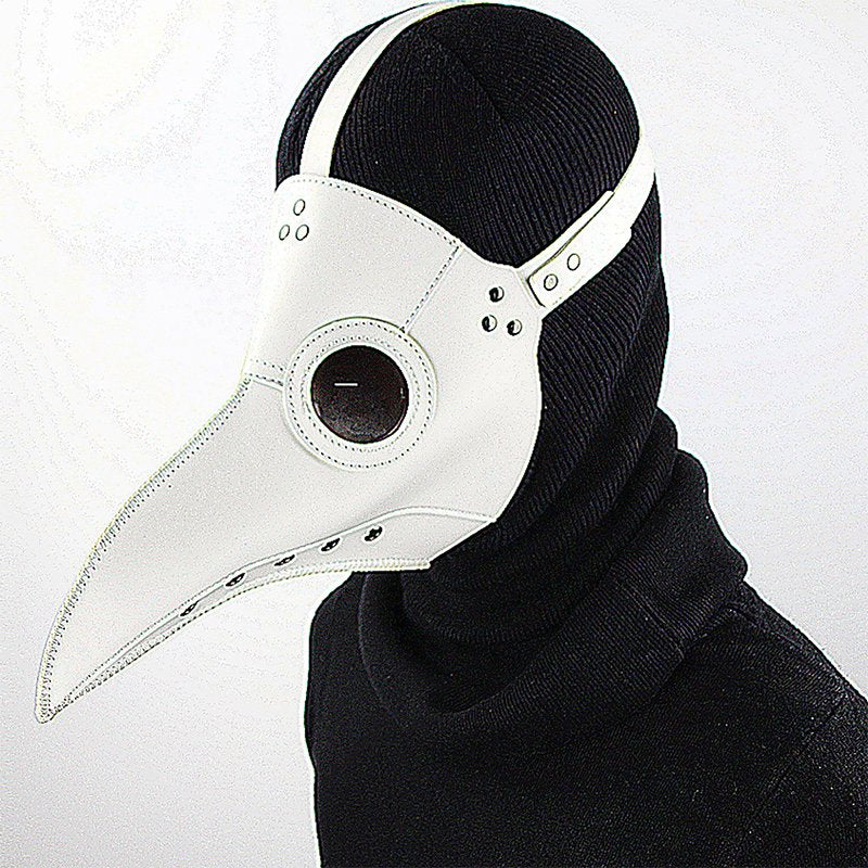 Plague Doctor Long Nose Faux Leather Venetian Mask for Home Party Costume, One Size