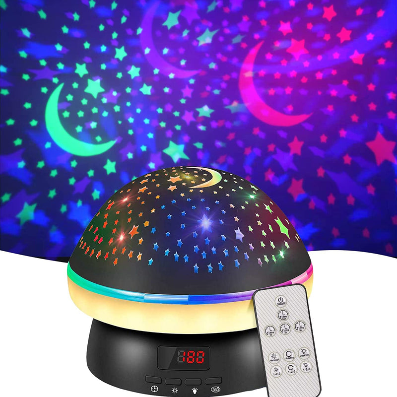 Toys for 3-8 Year Old Girls Boys, Timer Rotation Star Night Light Projector Kids Twinkle Lights, 2-9 Year Olds Kids Gifts Kawaii Birthday Easter Gifts for Kids,Gift for Teen Toddler Baby Girls Boys Home & Garden > Lighting > Night Lights & Ambient Lighting MINGKIDS Black Toys  