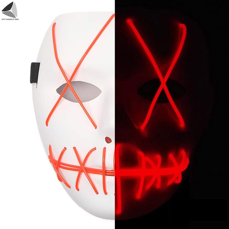 Sixtyshades Halloween LED Scary Mask Light up the Purge Masks for Party Festival Costume (Blue) Apparel & Accessories > Costumes & Accessories > Masks Sixtyshades of Grey Red  